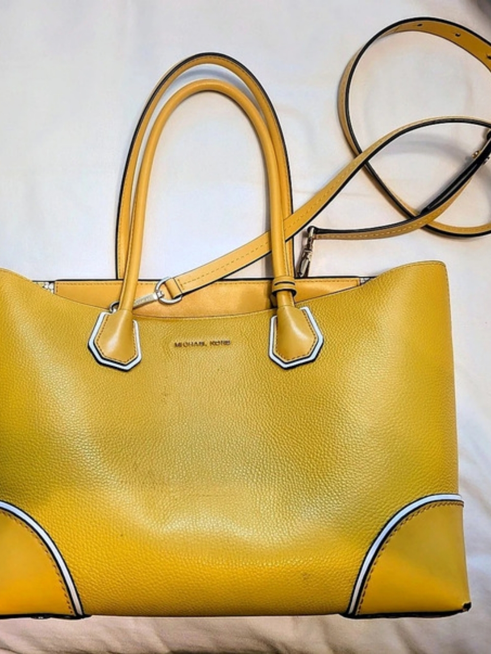 Michael Kors Structured Yellow Tote Bag